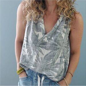 Marine Layer Palm Print Sleeveless Top Women’s Small